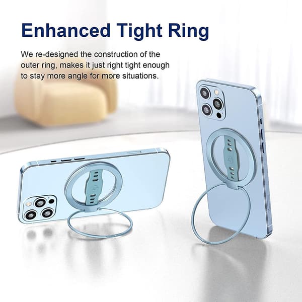 Silikongrep telefonholder for iPhone 14/13/12 Pro/Max/Plus med Magsafe og magnetisk ring