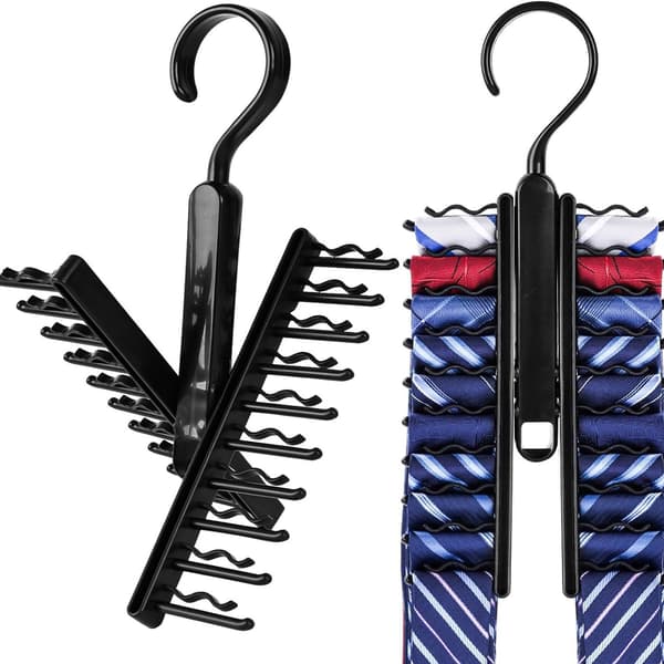 20 Position Snap Clip Garderobe Tørklæde Bøjle, Slips Organizer