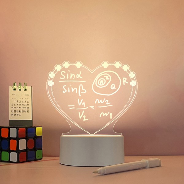 Raderbar vit bas Luminous Mini led anslagstavla Kreativ födelsedagspresent