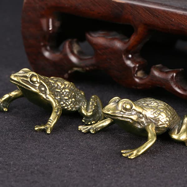 st Feng Shui Money Frog Luck Exquisite Retro Hand-Polished Lucky Frog Decorations for Interior
