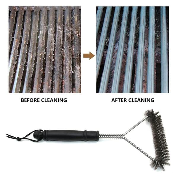 Grillrensebørste, børster i rustfrit stål, non-stick belægning, tilbehør