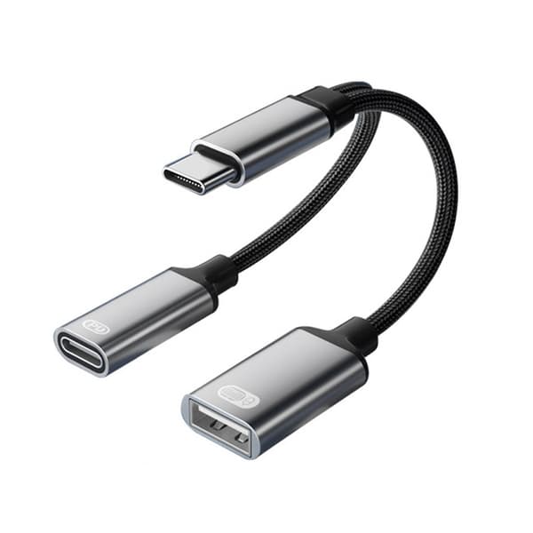 Multifunksjonell 2-i-1-adapter 27W - Type-C til USB og lyd, kompatibel med bærbare datamaskiner og smarttelefoner