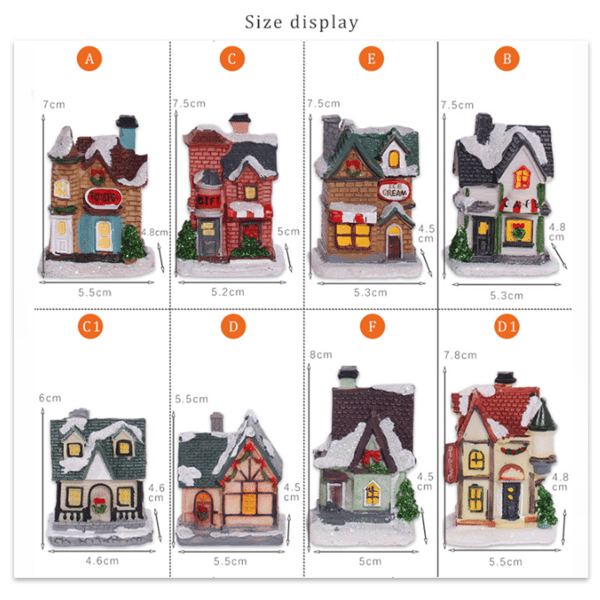 8-pack Christmas Village Light String, Christmas House Light String, Christmas
