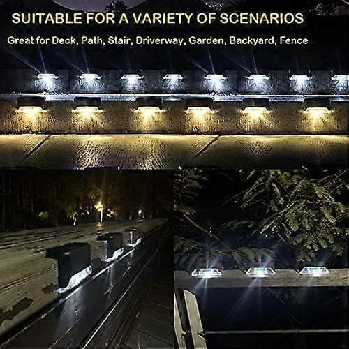16-pack Solar Deck Lights, Solar LED Lights Outdoor, Waterproof Solar LED Lights for Deck, Steps, Railing, Wall, Patio, Stair (COOL WHITE)