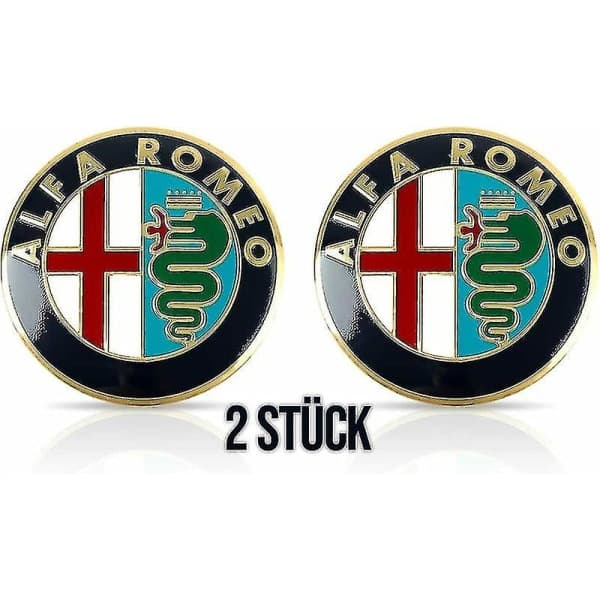 2 x 74 mm Bilsymboler til Alfa Romeo