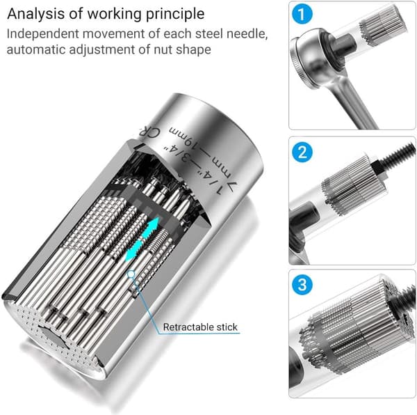 Universal Socket Wrench Set Fits Standard Sockets Multifunctional Ratchet Wrench Adapter for Electric Drill