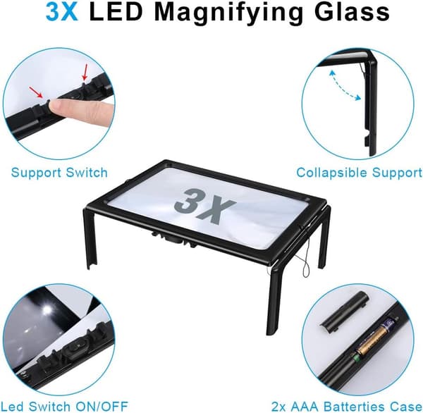 Lukulasivalo LED-valolla, 3X Magnifica