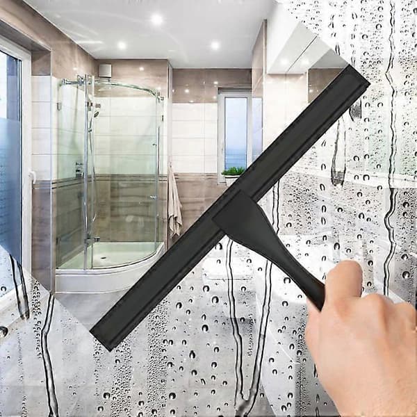 Bathroom Cleaning Tool, Household Window Squeegee for Glass Doors, Cleaning 10 Inch, Black