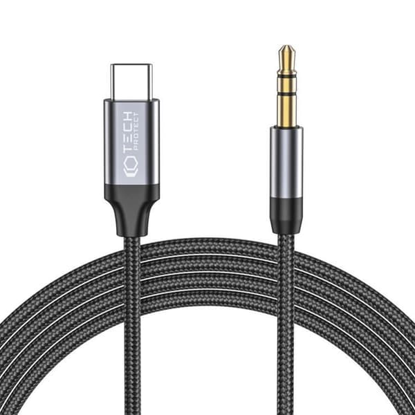 Tech-Protect USB-C til Aux Mini (3,5 mm) Kabel 120 cm Svart 50 50