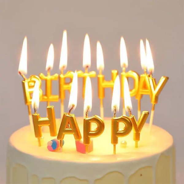 Sæt med 13 stearinlys, plastik, digital kagefødselsdagslys（4 sæt）
