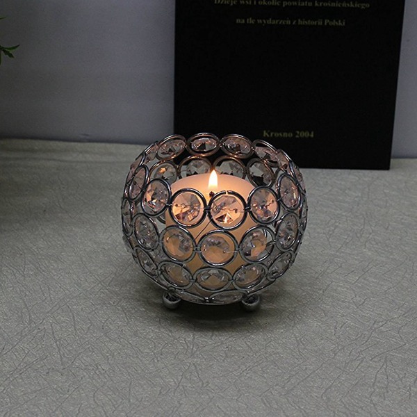 Crystal Tea Light kynttilänjalka / kynttilänjalka halkaisija 10cm (kulta)
