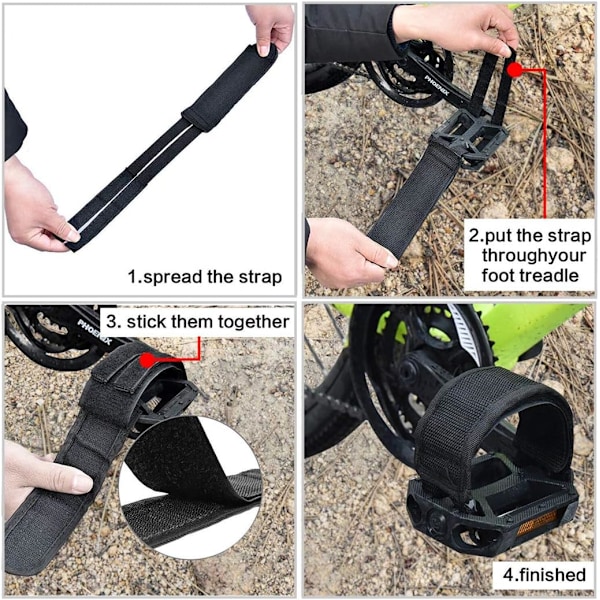 1 Par Cykelpedalstropper Pedal Tåclips Stropper Tape til Fast Gear Cykel