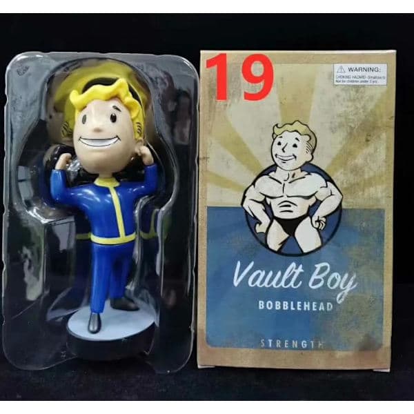 Fallout Vault Boy Bobble Head Dukke Figur PVC Figur Samleleker 7 Stiler E Styrke E Strength E Strength