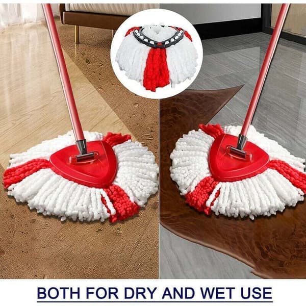 4 stk. mikrofibermoppehoveder + 1 moppehoved kompatibel med Vileda 2-i-1 Turbo-moppe, O-Cedar,--
