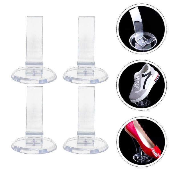 4 stk Akryl Display Stativer Sko Display Skobutik Display Stativer Sko Hvile Sko Forhøjere Transparent 12X8.5CM Transparent 12X8.5CM