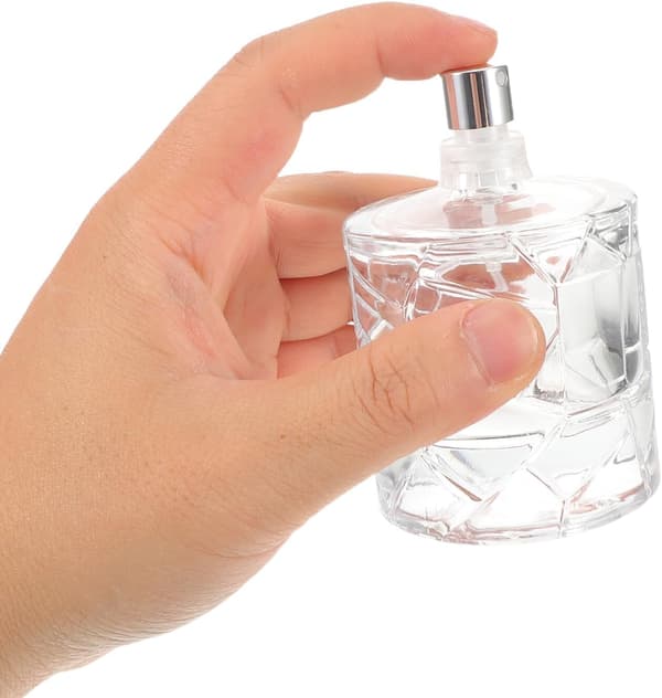 3 st 50 ml parfymflaskor i glas med silverlock, påfyllningsbara sprayatomizers, bärbar reseparfym för hem- och utomhusbruk