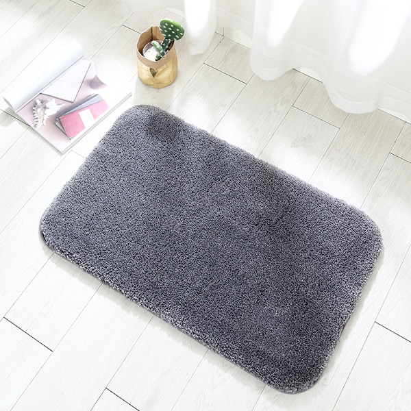 Badmatta 40 x 60 cm, Halksäker Absorberande Badrumsmatta, Mjuk Duschmatta, Maskintvättbar Mikrofiber för Badrum, (Mörkgrå)