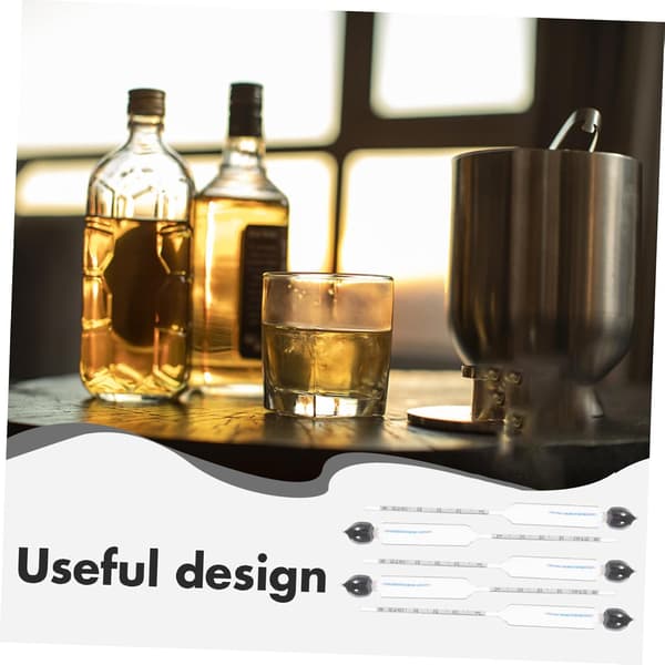 5 stk. alkoholhydrometer til vin, alkoholtester, termometer, genanvendelig glasalkoholmåler