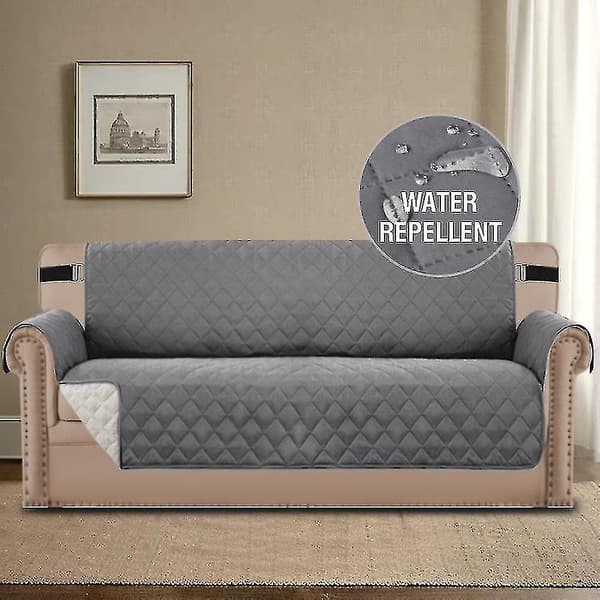 Rl Vanntett Sofatrekk Quiltet Sofabeskytter Trekk For 2 Pute Sofa Vanntett Grå Sofa