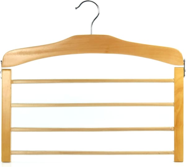 Puiset housuhenkarit 4 liukumattomalla housutangolla, 38cm