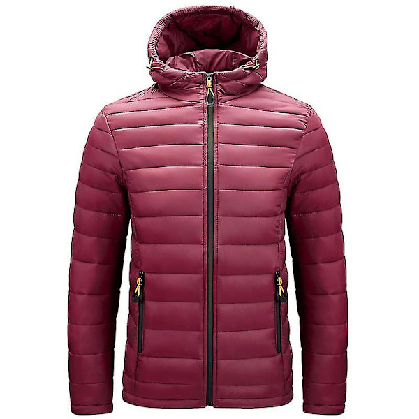 Herre Dunjakke Pakkbar Dunjakke Vannbestandig Hetteløs Isolerende Lett Utendørs Dunjakke 3XL Vinrød 3XL Wine red