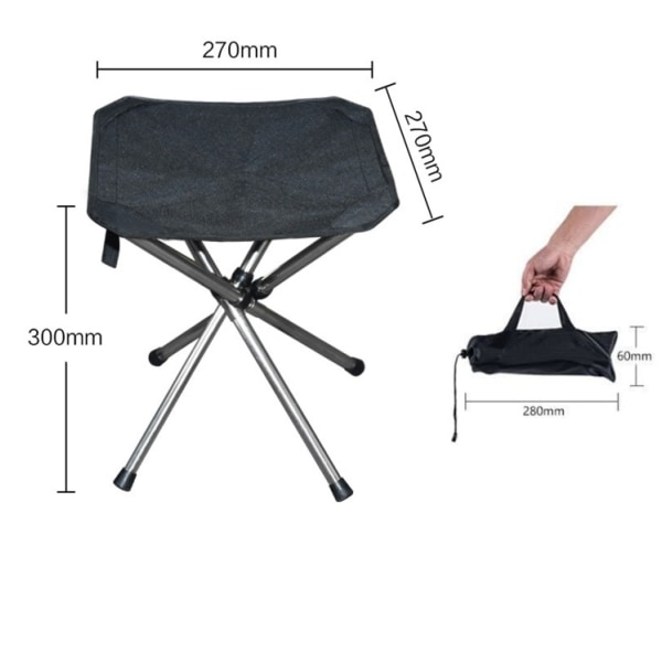 Foldbar Campingstol (Sort-Lille)