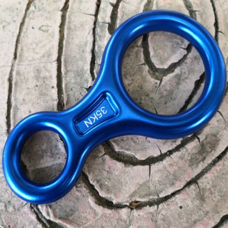 35kN belay device (blue), climbing belay device for rope diameters 8-13 mm