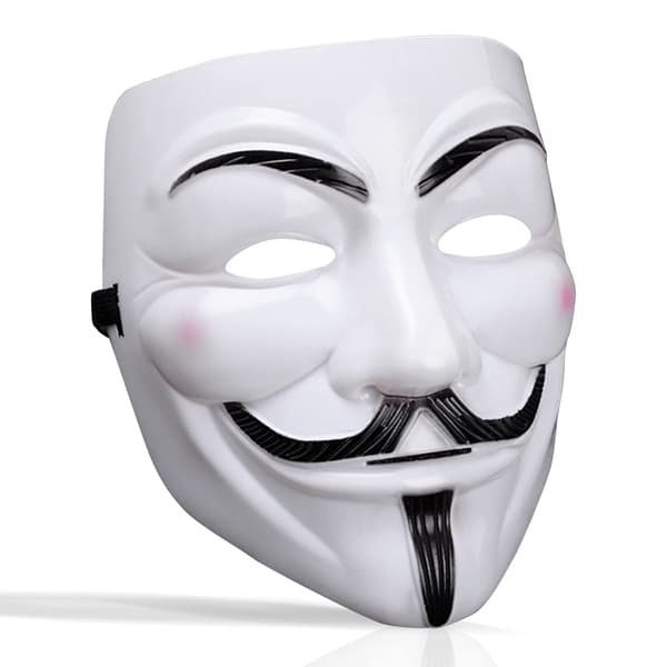 för Vendetta-mask, Anonymous Guy Fawkes Halloween-mask - Hackermask