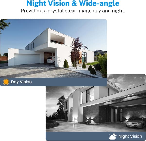 Wireless Video Doorbell, Battery Powered, AI Human & Motion Detection, 720p, Two-Way Talk, Night Vision, Cloud Storage (Sold Separately)