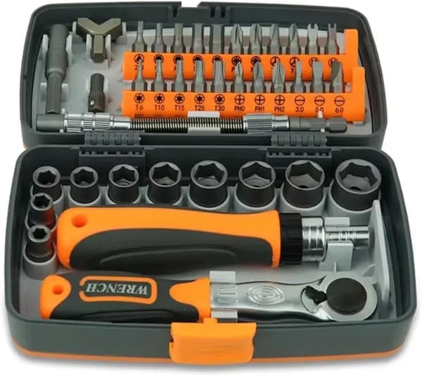 Professional Tools for Quick Motorcycle and Bicycle Maintenance: 38-Piece Easy-to-Use Ratchet Wrench with Multifunctional Screwdriver