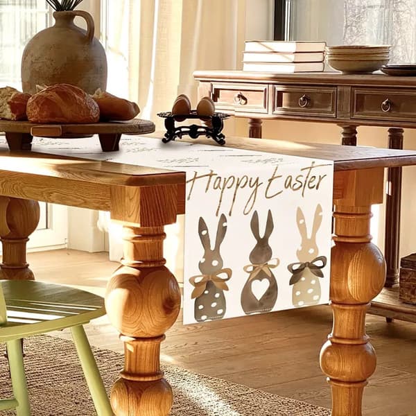 Easter Table Runner Linen 180x33 cm Table Decoration