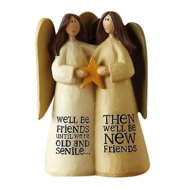 Skyddsängel Staty Resin Figur Ornament Vänner Syster Vänskapspresenter Heminredning