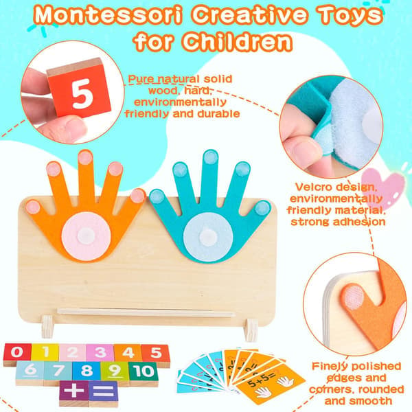 Montessori Math Counting Game for Ages 3-6, Educational Learning Toy for Addition and Subtraction for Preschoolers