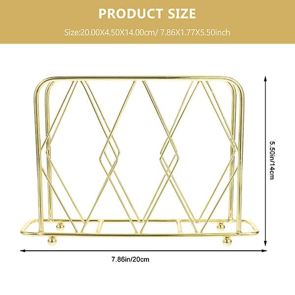 2 stk. Servietdispenser Køkkenbordplader Serviet Holder Serviet Holder Borde Dokumentmappe Organiser Golden 20X4.5X14CM