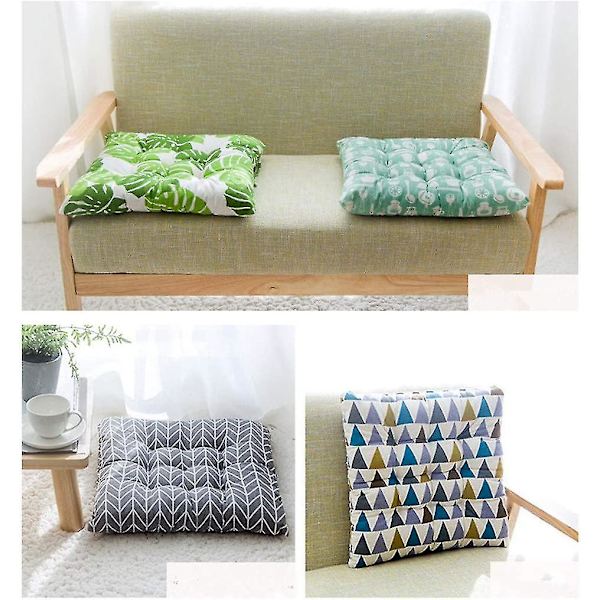 Sitteputer, Sett med 2 Puter, Sittepute, Sittepute 40x40 Cm, Hage Sittepute (Gult Sjakkbrett, Kvadrat)
