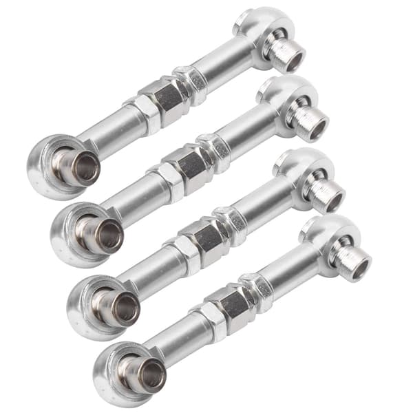 4 ST Stållänkage Aluminiumlegering RC Uppgraderingsdelar för HSP 94122 1 10 Bil Silver