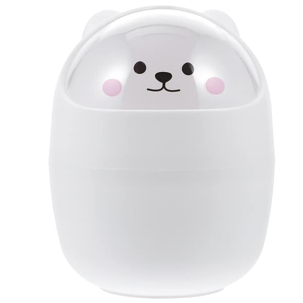 Mini Desktop Trash Can Cute Mini Trash Can with Lid Countertop White