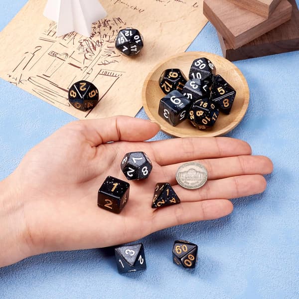 14 stk. polyhedrals terningesæt akryl 3D-spil 16-25 mm 2 farver til brætspil fest RPG MTG-spil