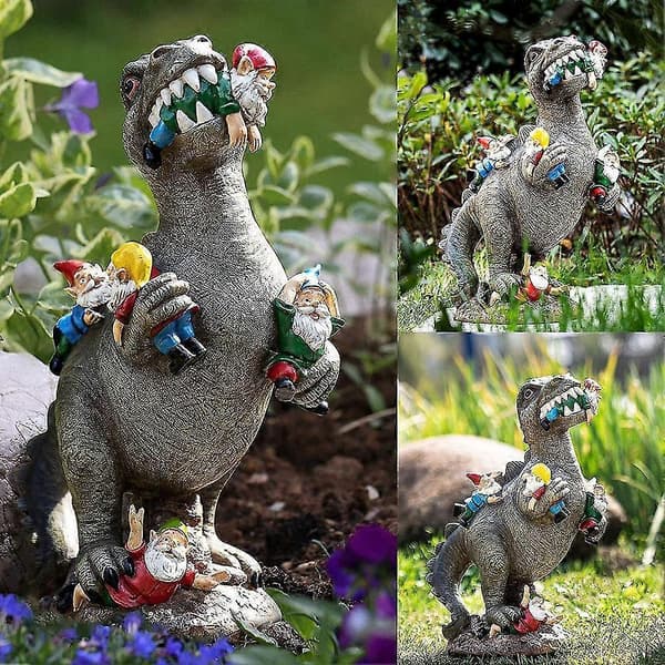Dinosaur, fe, statue, hage, figur, dinosaur, spiser, nisser, hage, utendørs, dekor-MXBC
