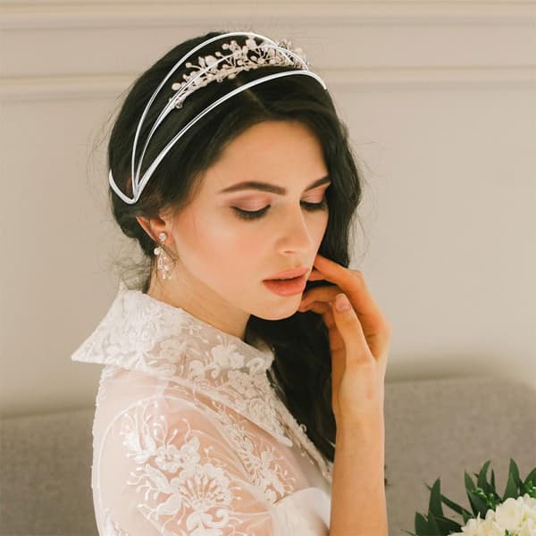 4 stk bøyelig kronehodebåndrammer DIY hårpynt base metall tiara laging hodeplagg baser for Hanfu og renessanse kostyme tilbehør