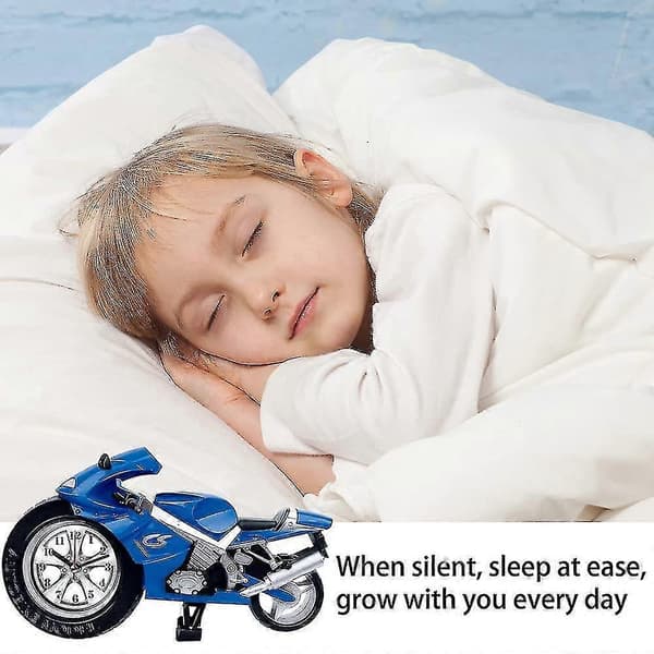Creative Cartoon Alarm Clock Desk Decoration Motorcycle Clock for Home Office