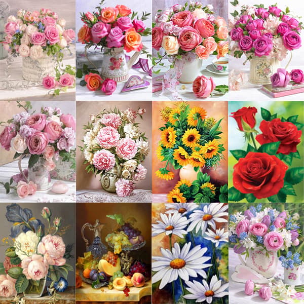 Flower 5D Diamond Painting DIY 30x40cm Decorative Artwork - CY56