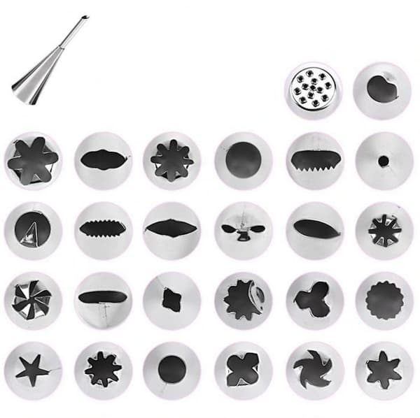 Piping Set - 27 Piping Nozzles, Piping Bag & Coupler - Cake Tools turquoise turquoise