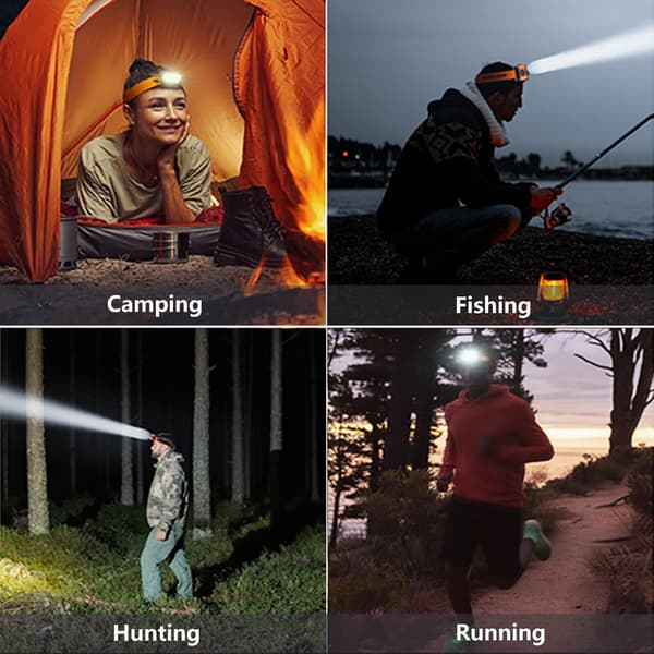 Motion-Activated Rechargeable Headlamp | Lightweight LED with Super Bright Beam, Waterproof for Camping, Running, Hiking & Work