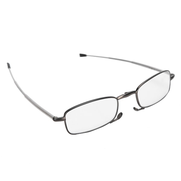 Foldbare briller unisex mænd kvinder rustfrit stål ældre skridsikre læsebriller (+300 grå)
