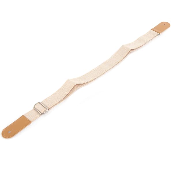 Justerbar Ukulele-rem i bomull och linne med glidande spänne, ändknappstillbehör, beige