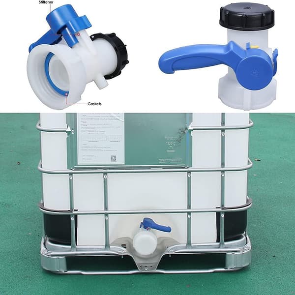 IBC vanntankadapter, IBC tankkran universaladapter DN40 62mm for tømmekran, regnvannstank, dunk