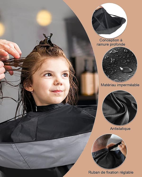 Frisørkapper - Selvklæbende Clip-on Frisørkapper, Barberforklæder, Paraplykapper, Vandtæt Hårstylingstilbehør (60 cm diameter)_tfrf