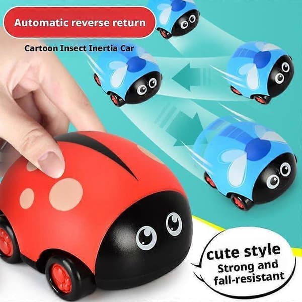 Ladybug-Shaped Pull-Back Car, Friction-Powered Educational Toy, Battery-Free, Interactive Parent-Child Fun, Yellow 1 pc