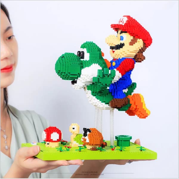 Flying Super Bros Mario Block Micro Byggsten Tecknad Anime*-F2-